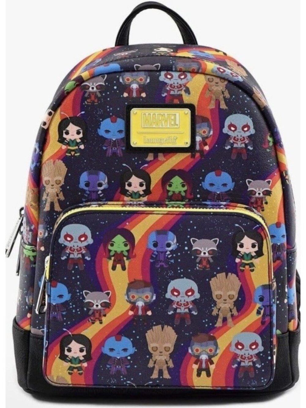 Loungefly Marvel Guardians of the Galaxy Chibi Print Mini Backpack Bag NWT